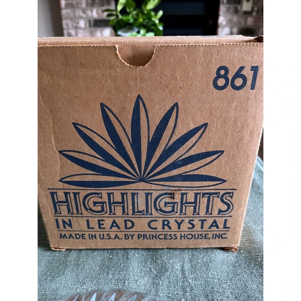 Princess House Highlights Lead Crystal Bowl 861 Sunburst Ribbed Made in USA 7